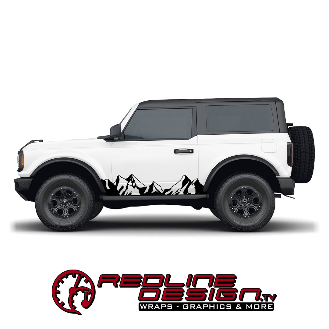 Ford Bronco Mountain Silouette Side Graphic Decals