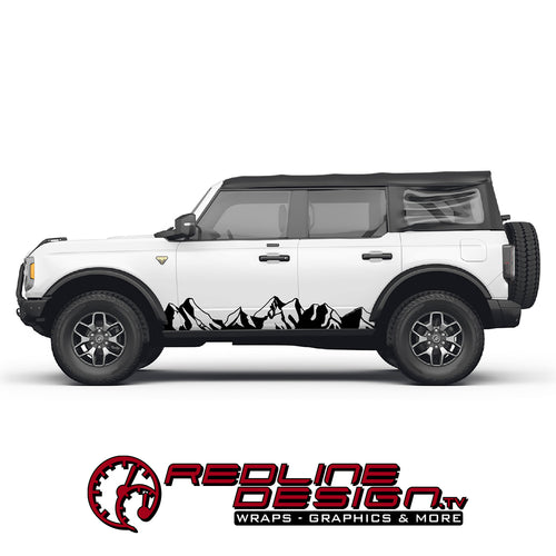 Ford Bronco Mountain Silouette Side Graphic Decals
