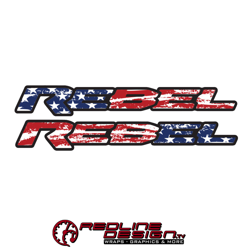 Rebel American Flag Truck Bed Decals