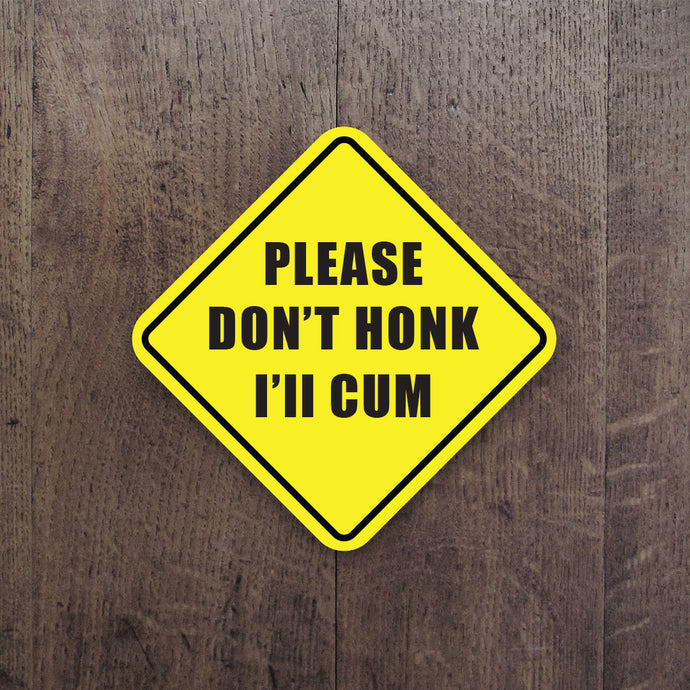 Please Don't Honk I'll Cum Decal
