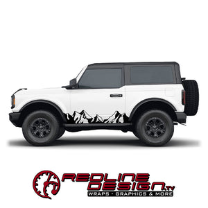 Ford Bronco Mountain Silouette Side Graphic Decals