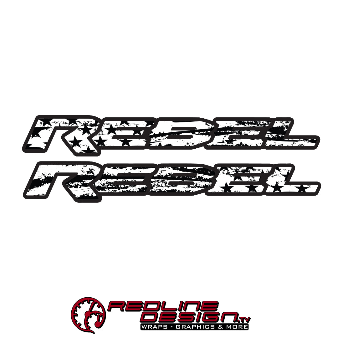 Rebel Racing Decals Rebel American Flag Truck Bed Decals – Redline Design.tv