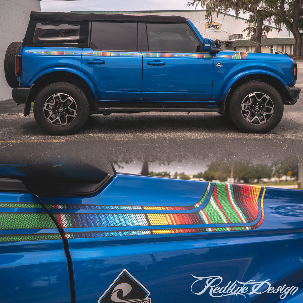 Ford Bronco Retro Blanket Pattern Side/Hood Graphics Kit