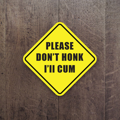 Please Don't Honk I'll Cum Decal