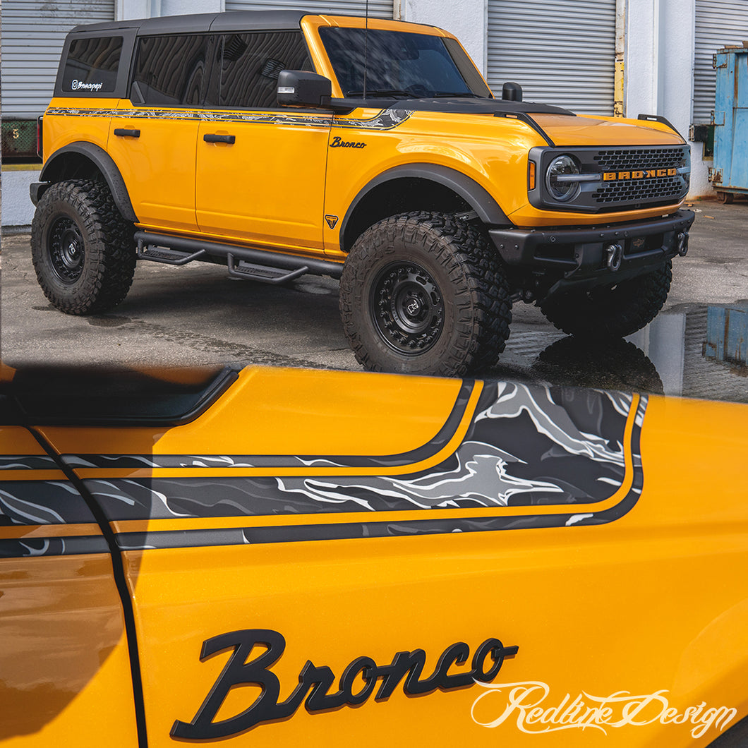 Bronco R Graphics Ford Bronco Camouflage Pattern Side/Hood Graphics Kit – Redline Design.tv