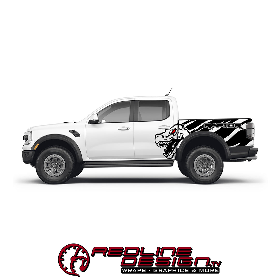 Ranger Raptor Modifications Graphics Ford Ranger Raptor Bedside Graphics Kit – Redline Design.tv
