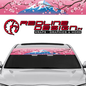 Pink Sakura Windshield Banner